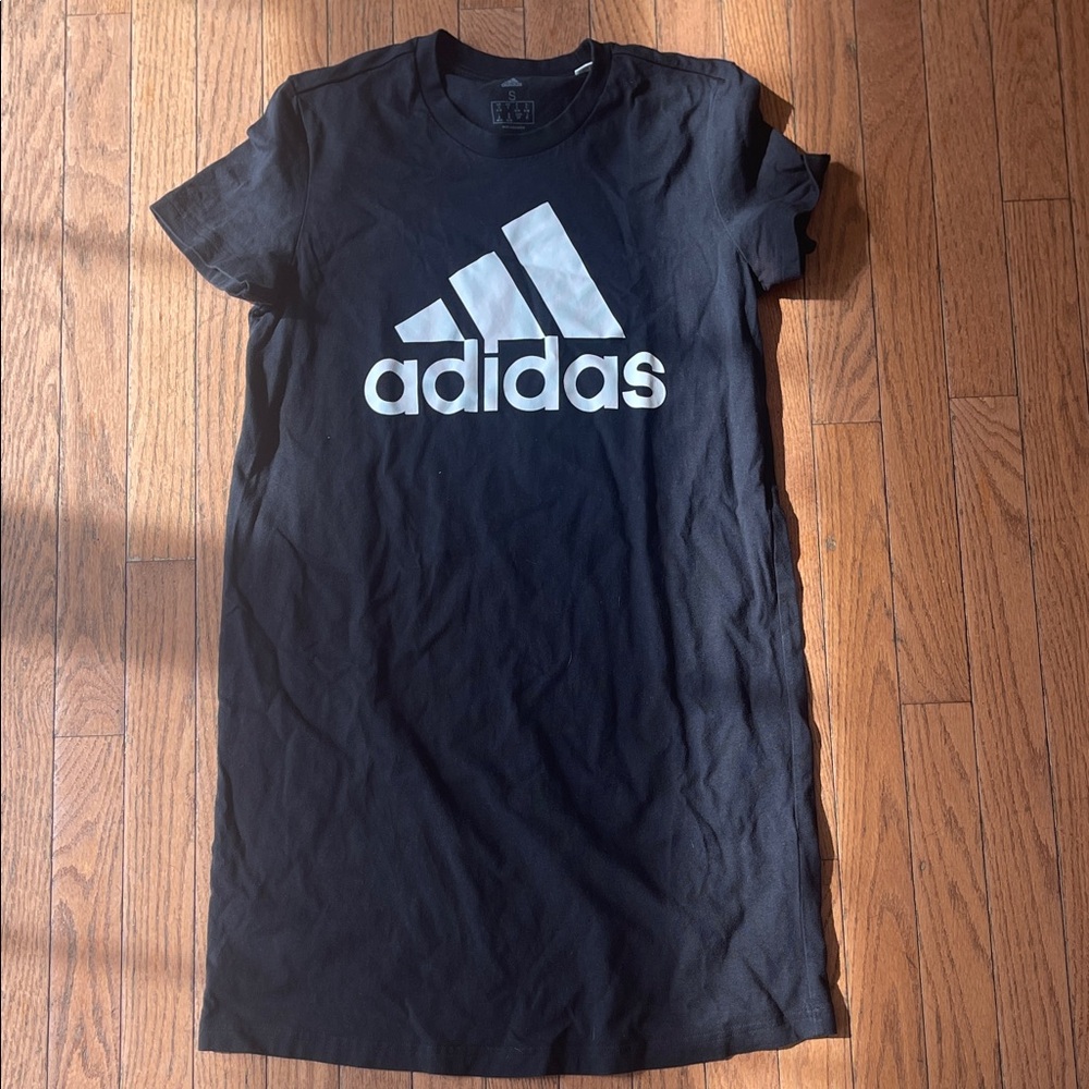 Adidas Black Tee Dress with White Logo